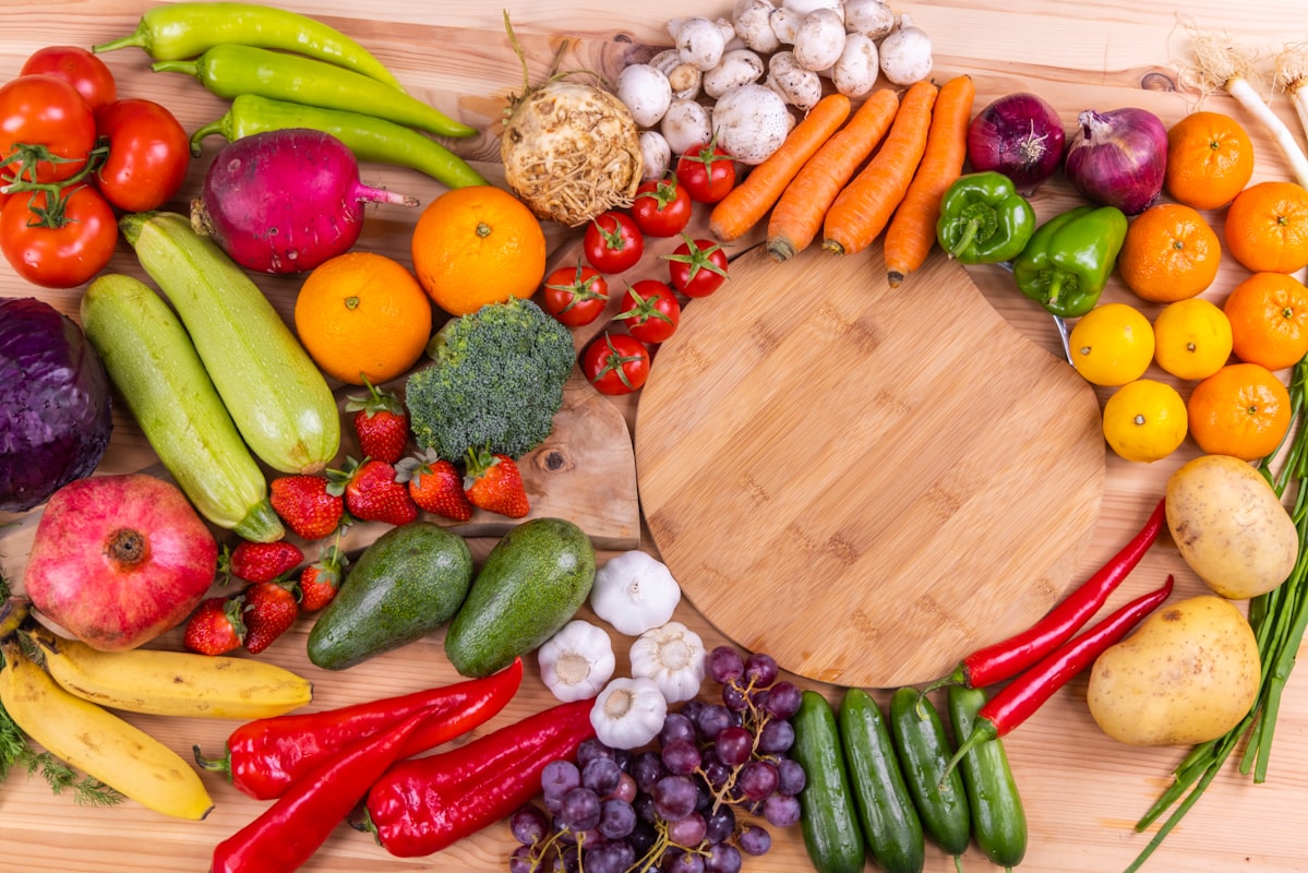 Variety of nutrient-rich foods